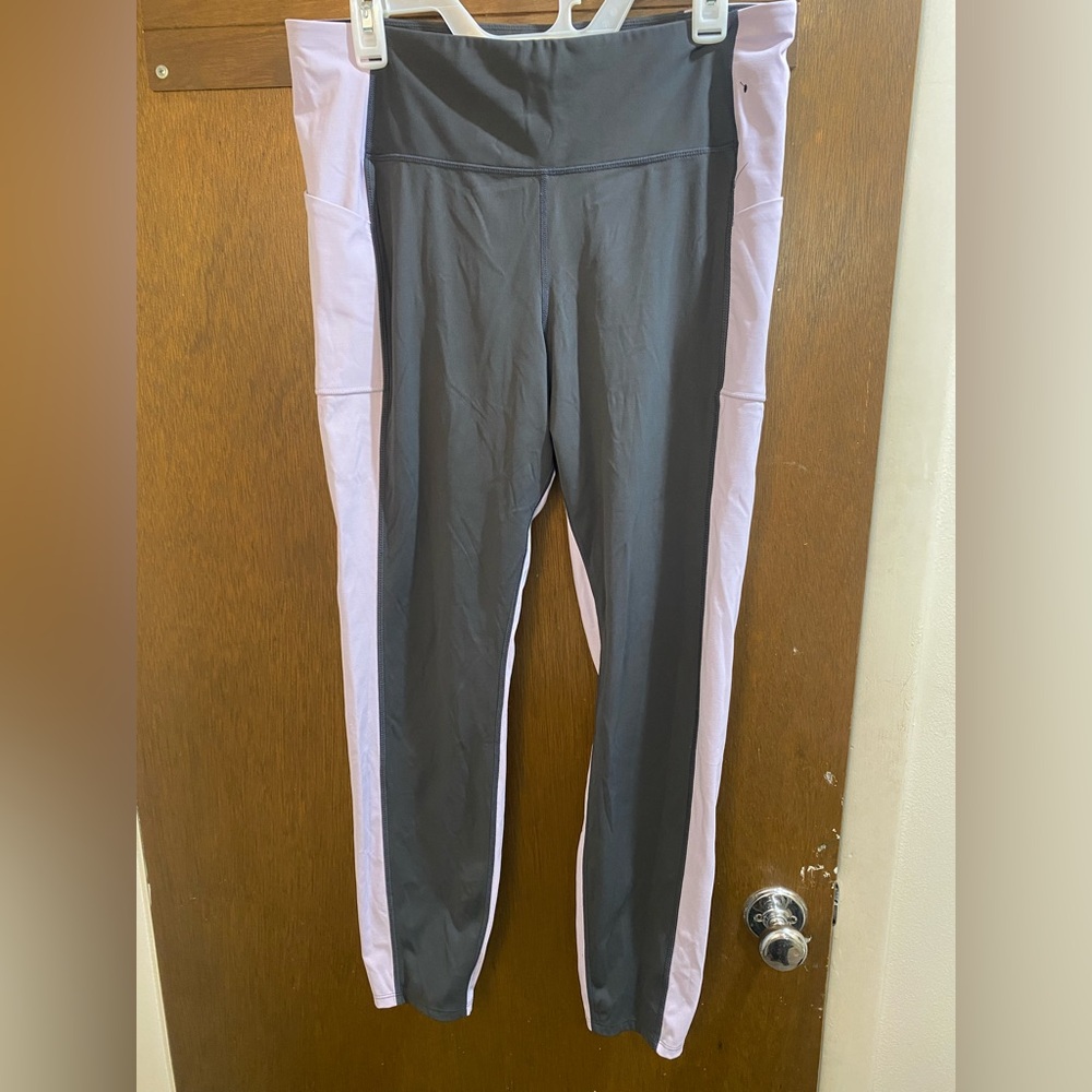 Gray and Pink Athletic Leggings